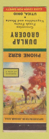 Matchbook Cover - Dunlap Grocery Utica OH