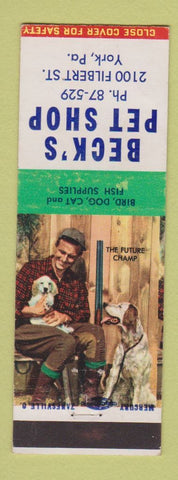 Matchbook Cover - Beck's Pet Shop York PA