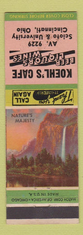 Matchbook Cover - Koehl's Cafe Cincinnati OH