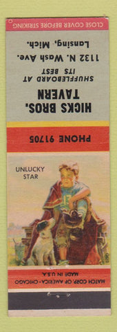 Matchbook Cover - Hicks Bros Tavern Lansing MI