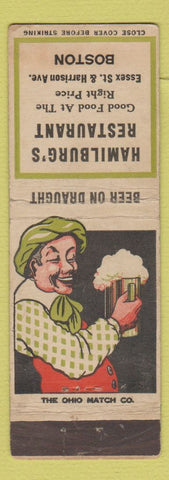 Matchbook Cover - Hamilburg's Restaurant Boston MA
