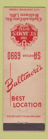Matchbook Cover - St James Hotel Baltimore MD