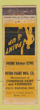 Matchbook Cover - Petro Paint Cummings WORN