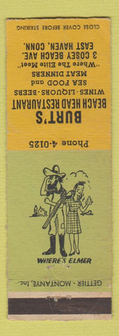 Matchbook Cover - Burt's Beach HEAd Restaurant East Haven CT WEAR