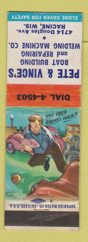 Matchbook Cover - Pete & Vince's Boat Building Repair Racine WI