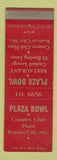 Matchbook Cover - Plaza Bowling Kansas City MO WEAR
