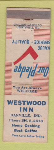 Matchbook Cover - Westwood Inn Danville IN WEAR