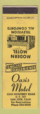 Matchbook Cover - Oasis Motel San Jose CA POOR BACK
