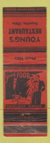 Matchbook Cover - Young's Restaurant Fayette OH