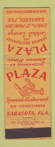Matchbook Cover - Plaza Spanish Restaurant Sarasota FL