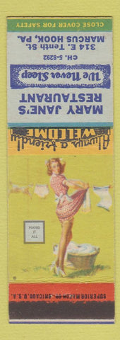 Matchbook Cover - Mary Jane's Restaurant Marcus Hook PA pinup