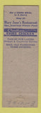 Matchbook Cover - Mary Jane's Restaurant Marcus Hook PA pinup