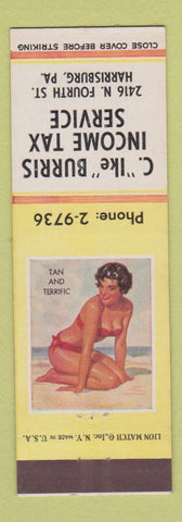 Matchbook Cover - C Ike Burris Income Tax Service Harrisburg PA pinup