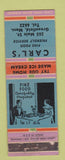 Matchbook Cover - Carl's Restaurant Greenfield MA WEAR