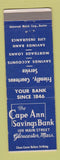 Matchbook Cover - Cape Ann Savings Bank Gloucester MA