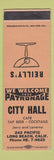 Matchbook Cover - Reilly's City Hall Long Beach CA