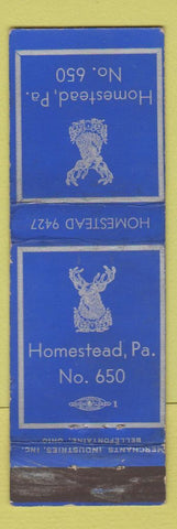 Matchbook Cover - Elks Lodge Homestead PA MERCHANT