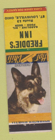 Matchbook Cover - Freddie's Inn St Louisville OH Shepherd WEAR