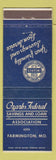 Matchbook Cover - Ozarks Federal Savings and Loan Farmington MO