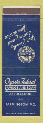 Matchbook Cover - Ozarks Federal Savings and Loan Farmington MO