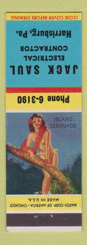 Matchbook Cover - Jack Saul Electrical Contractor Harrisburg PA pinup