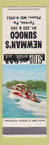 Matchbook Cover - Newman's Sunoco oil gas Tyrone PA