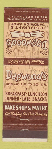 Matchbook Cover - Dagwood's Restaurant Miami Beach FL