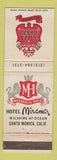 Matchbook Cover - Villa D'Este Restaurant Hotel Miramar Santa Monica CA