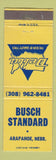 Matchbook Cover - Busch Standard oil gas Arapahoe NE Delta Tires