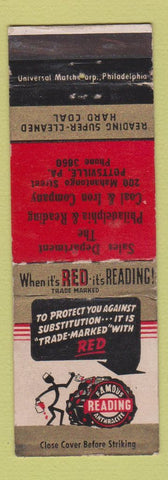 Matchbook Cover - Reading Coal Pottsville PA
