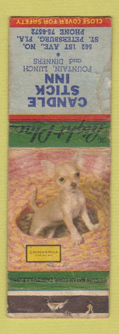 Matchbook Cover - Candle Stick Inn ST Petersburg FL Chihuahua WORN