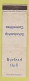 Matchbook Cover - Burford Hall Scholarship Committee WEAR