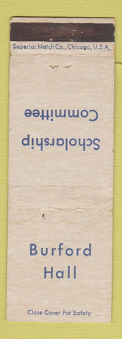 Matchbook Cover - Burford Hall Scholarship Committee WEAR