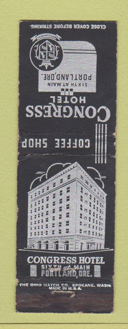Matchbook Cover - Congress Hotel Portland OR