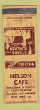 Matchbook Cover - Nelson Cafe Saratoga WY