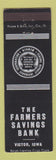 Matchbook Cover - Farmers Savings Bank Victor IA