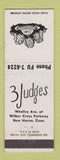 Matchbook Cover - 3 Judges New Haven CT