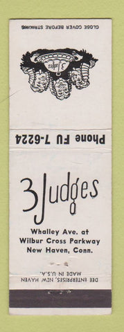 Matchbook Cover - 3 Judges New Haven CT