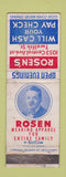 Matchbook Cover - Rosen's Clothes  WEAR