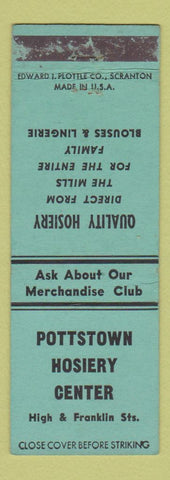 Matchbook Cover - Pottstown  PA Hosiery Center WEAR