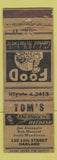 Matchbook Cover - Tom's Oakland CA restaurant WORN