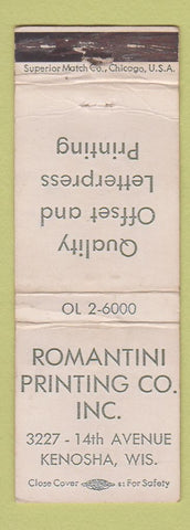 Matchbook Cover - Romantini Printing Kenosha WI WORN