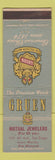 Matchbook Cover - Gruen Watches Mutual Jewelers San Diego CA