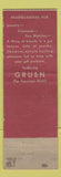 Matchbook Cover - Gruen Watches Mutual Jewelers San Diego CA
