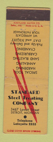 Matchbook Cover - Standard Steel Treating Detroit MI