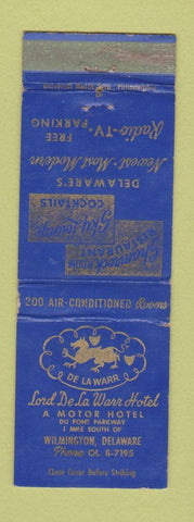 Matchbook Cover - Lord De La Warr Hotel Wilmington DE WEAR