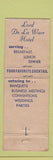 Matchbook Cover - Lord De La Warr Hotel Wilmington DE WEAR
