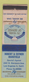 Matchbook Cover - Robert & Esther Mansfield Insurance Los Angeles CA WEAR