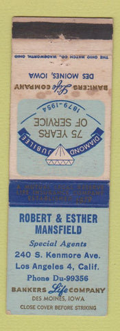 Matchbook Cover - Robert & Esther Mansfield Insurance Los Angeles CA WEAR