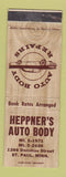 Matchbook Cover - Heppner's Auto Body St Paul MN WEAR
